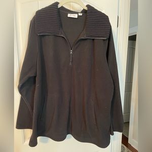 Denim and co black 1X sweater/fleece pullover in like new condition